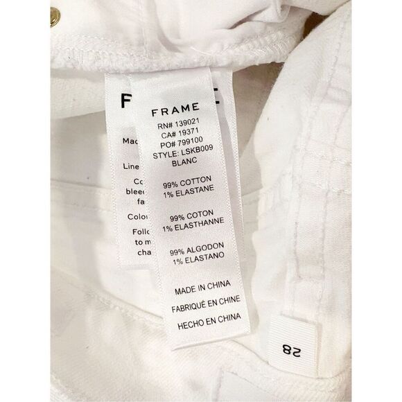 Frame Le Sylvia Kick Boot White Denim Size 28 Stretch $325 - Picture 7 of 7